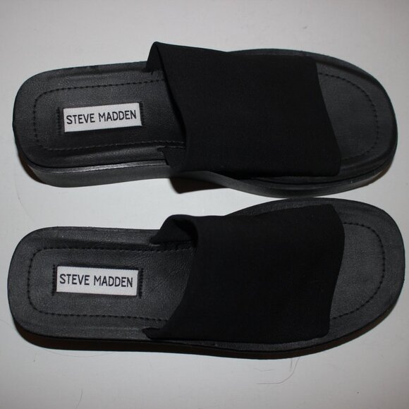 Steve Madden GIMMEE Black Platform Sandal SZ 8 Worn 1x - Picture 3 of 9